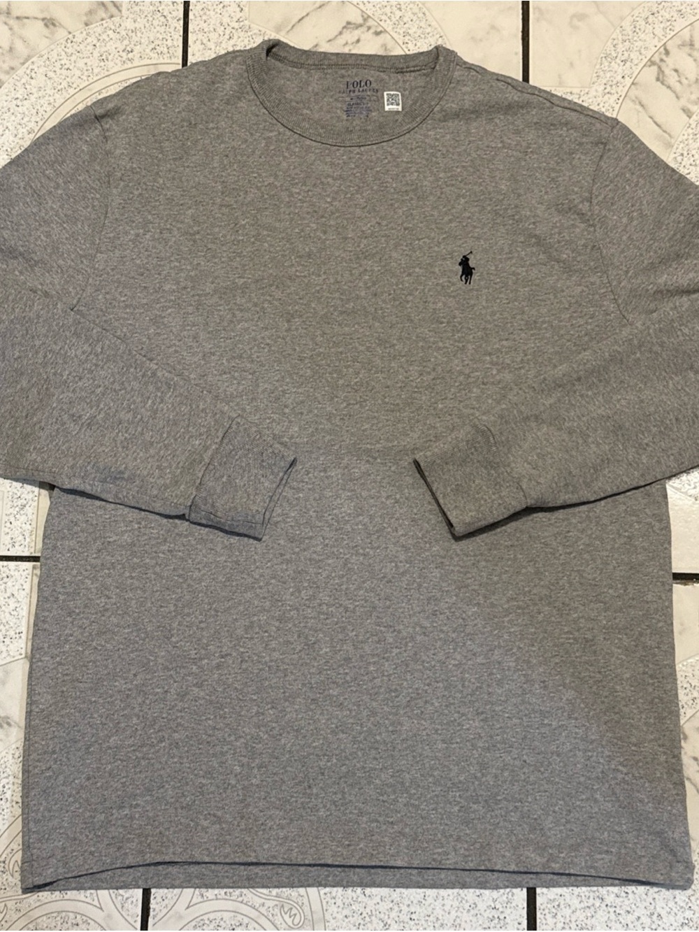 Polo Ralph Lauren Classic Fit Cotton Long Sleeve T-Shirt Grey Men’s Size Medium